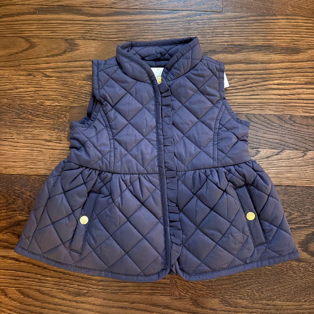 Janie and Jack Quilted Navy Vest
